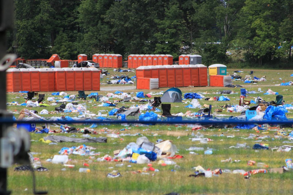 What's left behind after illegal camping at Burl's Creek Event Grounds