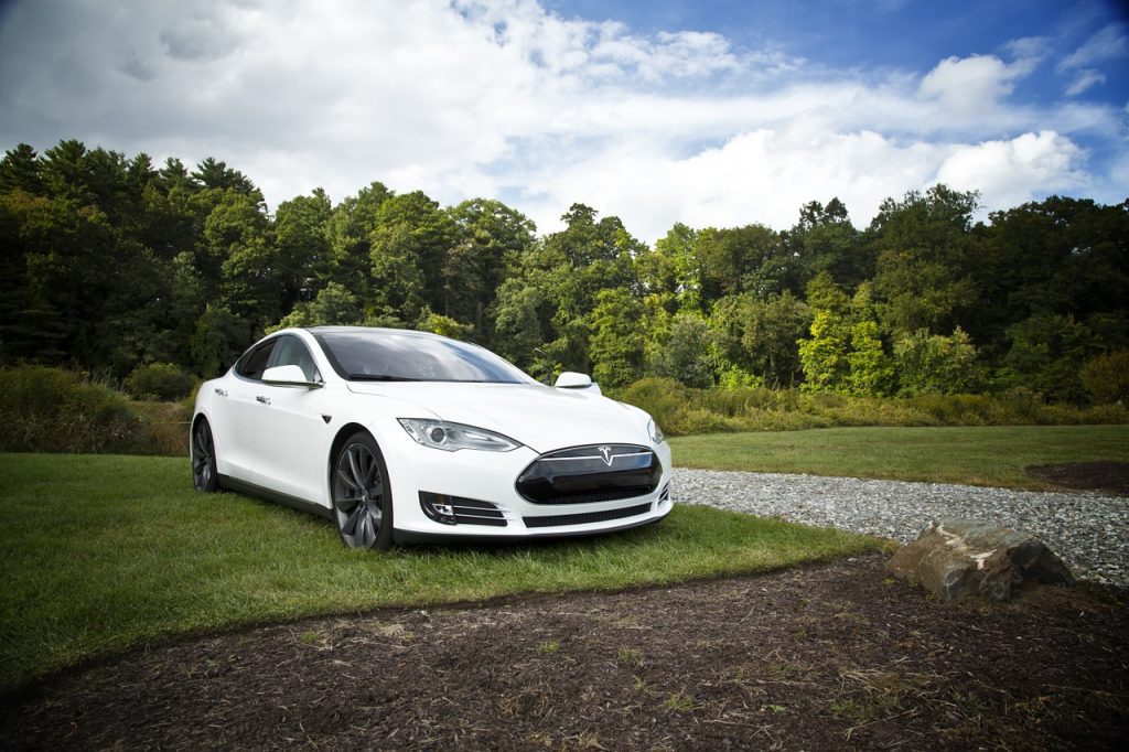 Electric Car White Car Electric Electrical Tesla S