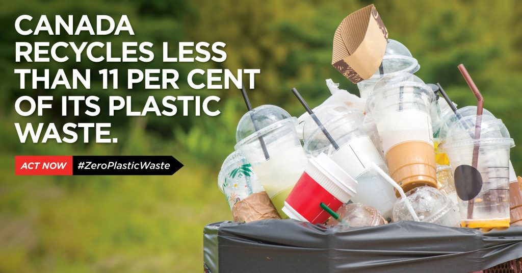 Less than 11 per cent of canada's plastic waste is recycled