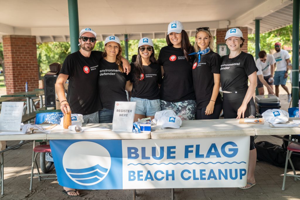 Group of Environmental Defence Volunteers at the woodbine beach cleanup