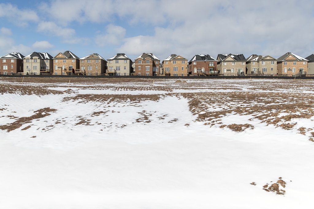 Suburban sprawl on former farmland