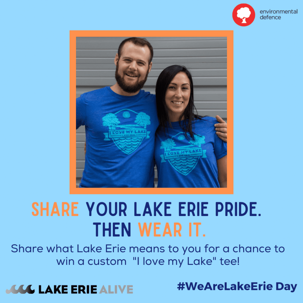 promotional graphic for #WeAreLakeErie Day t-shirt contest