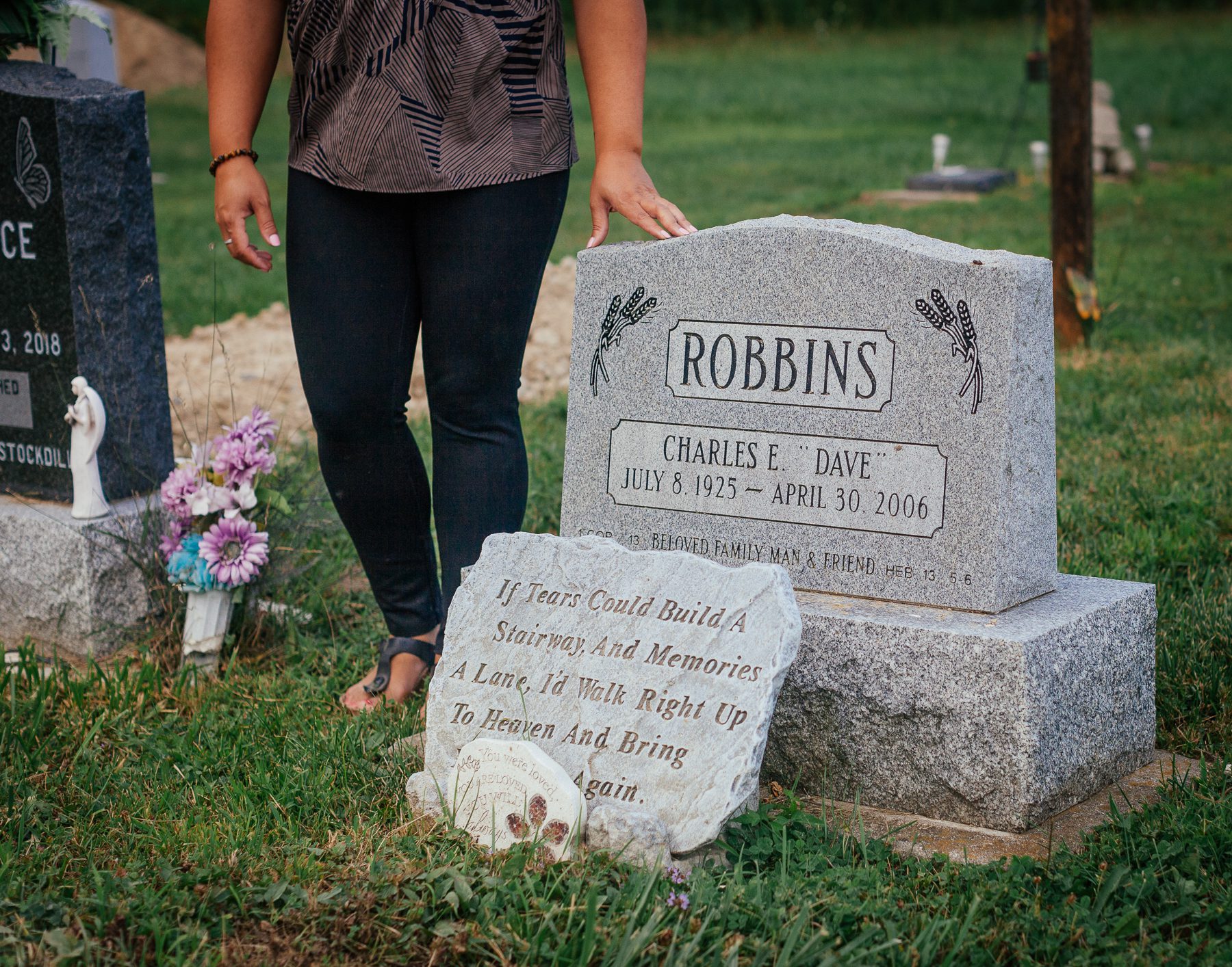 All of Michelle’s ancestors on the Robbins side are buried in the North Buxton cemetery. Michelle’s grandfather Charles taught the family how to look after horses, and Michelle grew up grooming and feeding and riding.