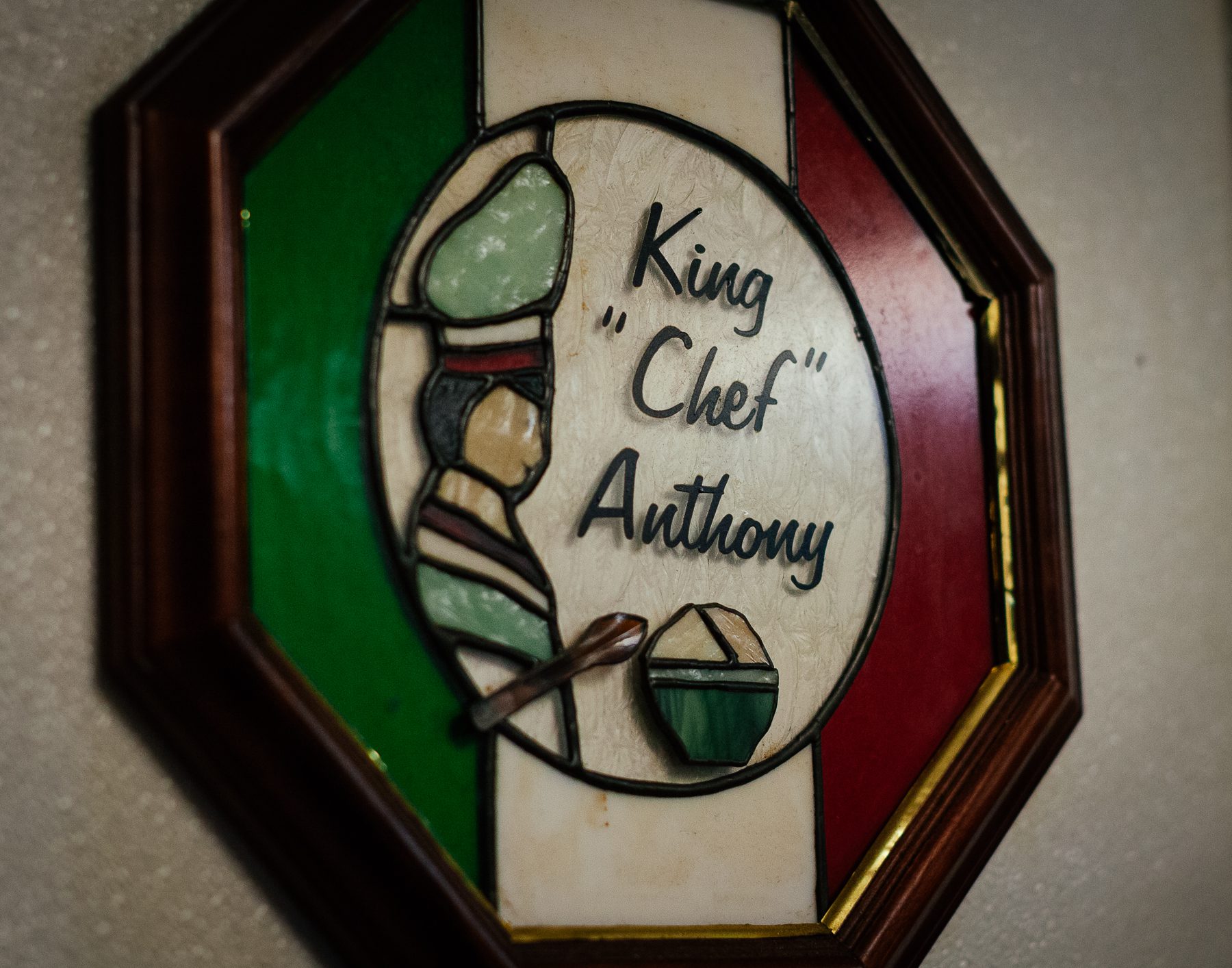 Before opening his restaurant, Anthony worked as the head chef for seven years at Leamington’s Roma Club (an Italian Heritage club). When he left, the staff gave him this gift. 