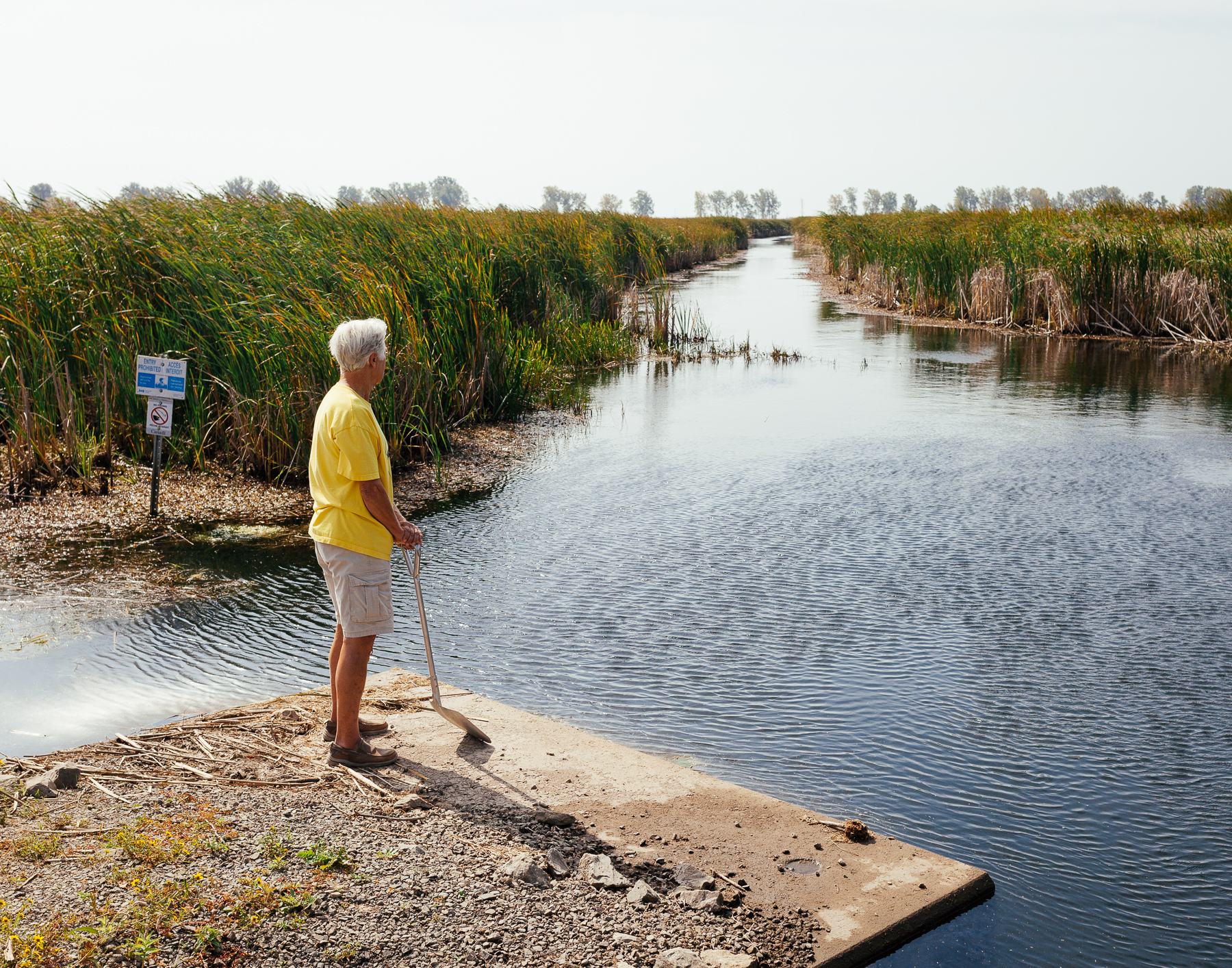 John standing on one of the wet tunnels installed along the causeway to help wildlife, including turtles, cross the road. The water can travel from the bay, through the wet tunnels and into the marsh, going through a natural filtration process. “The big marsh on one side of the causeway is part of the lungs of Lake Erie.”