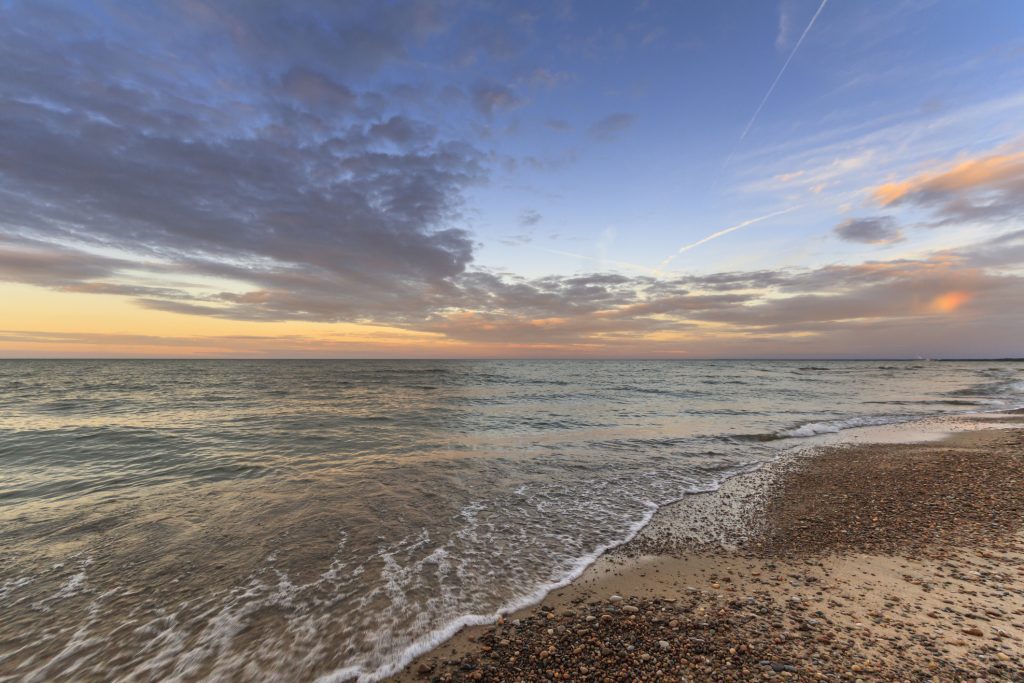 Photo of a sunset on Lake Erie