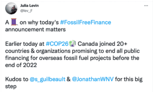 Tweet on Fossil Fuel subsidies 