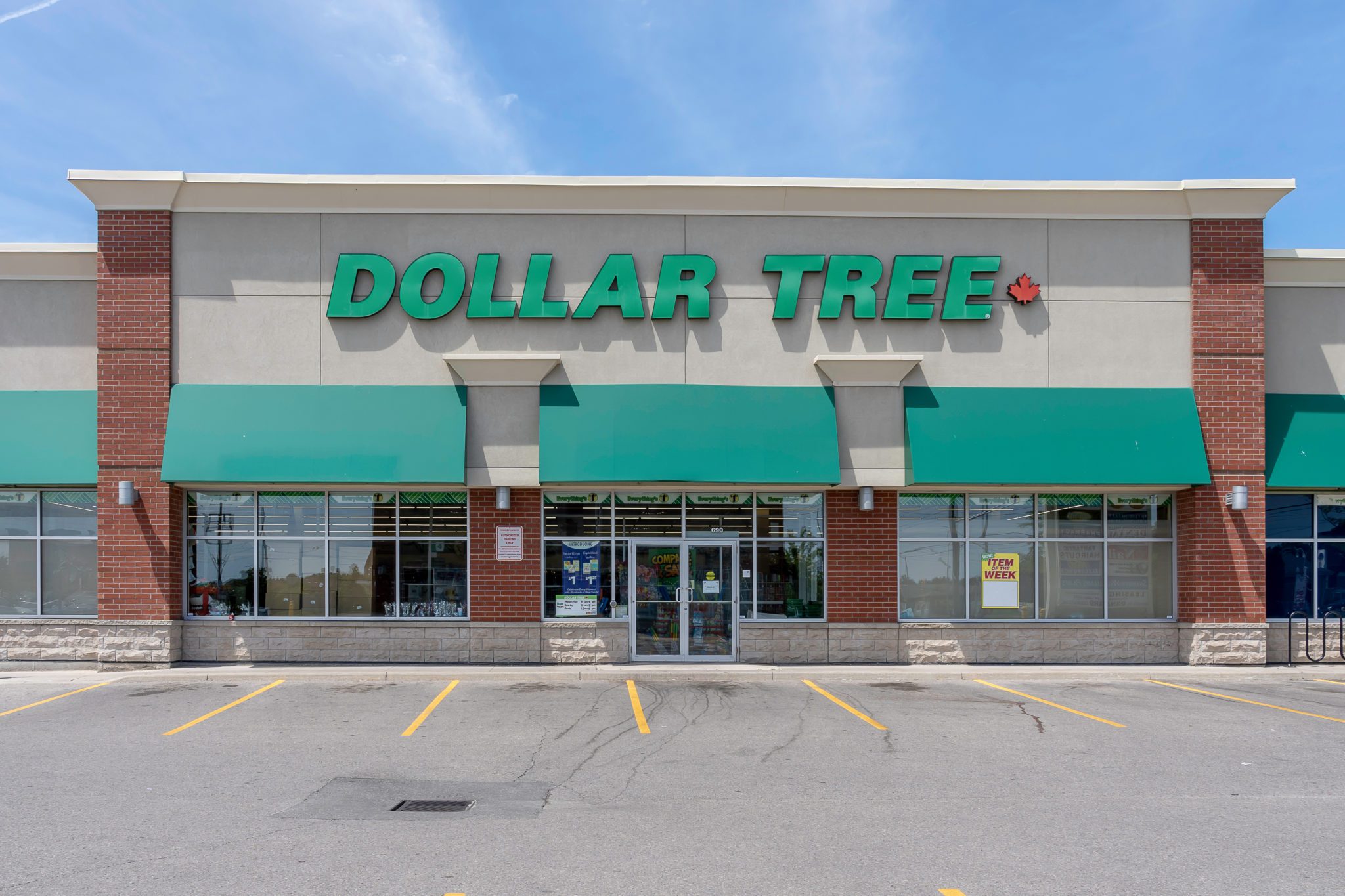 Oshawa, Ontario, Canada - July 1, 2019: Dollar tree store in Osh