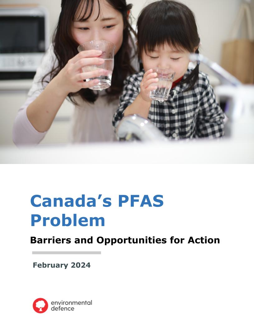 The cover of Environmental Defence Backgrounder on PFAS