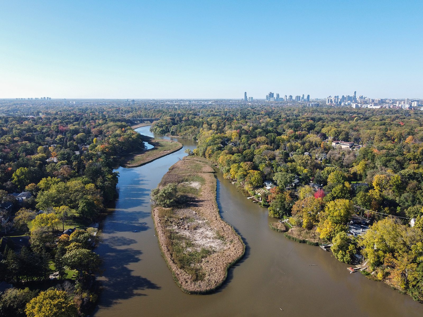 Aerial view of the Credit River