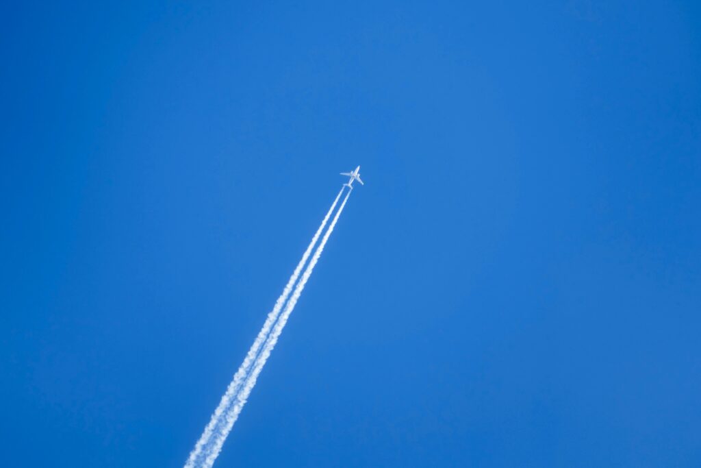 Contrails - a cloud of ice crystals