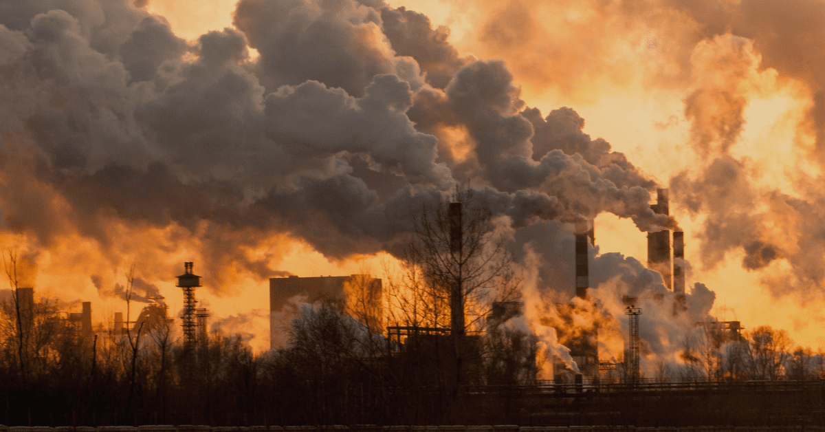 Gas plants emitting gasses into the air