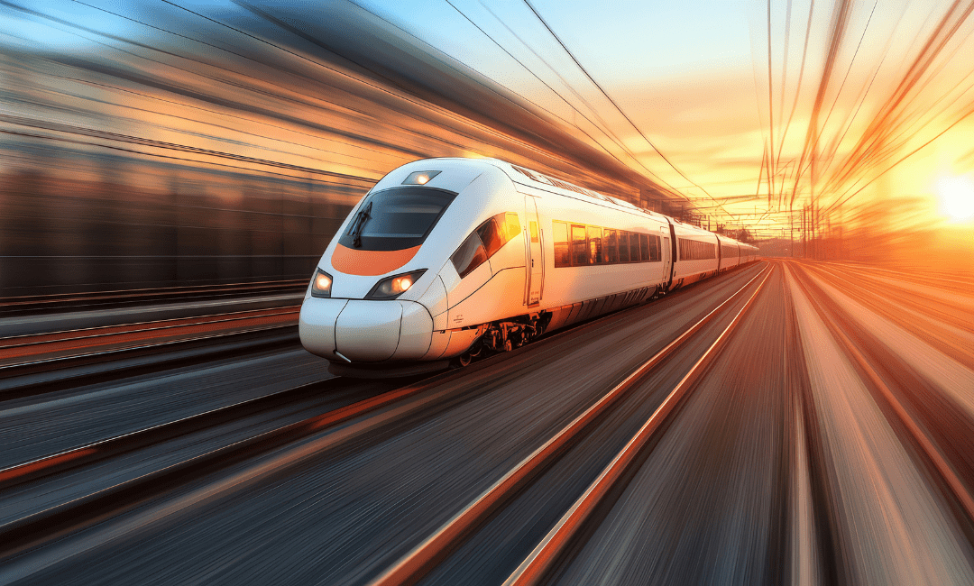 image of a high speed train